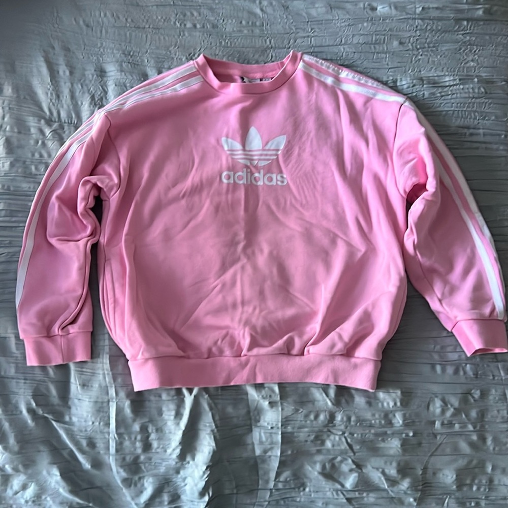 Medium Girls Pink Adidas Crewneck